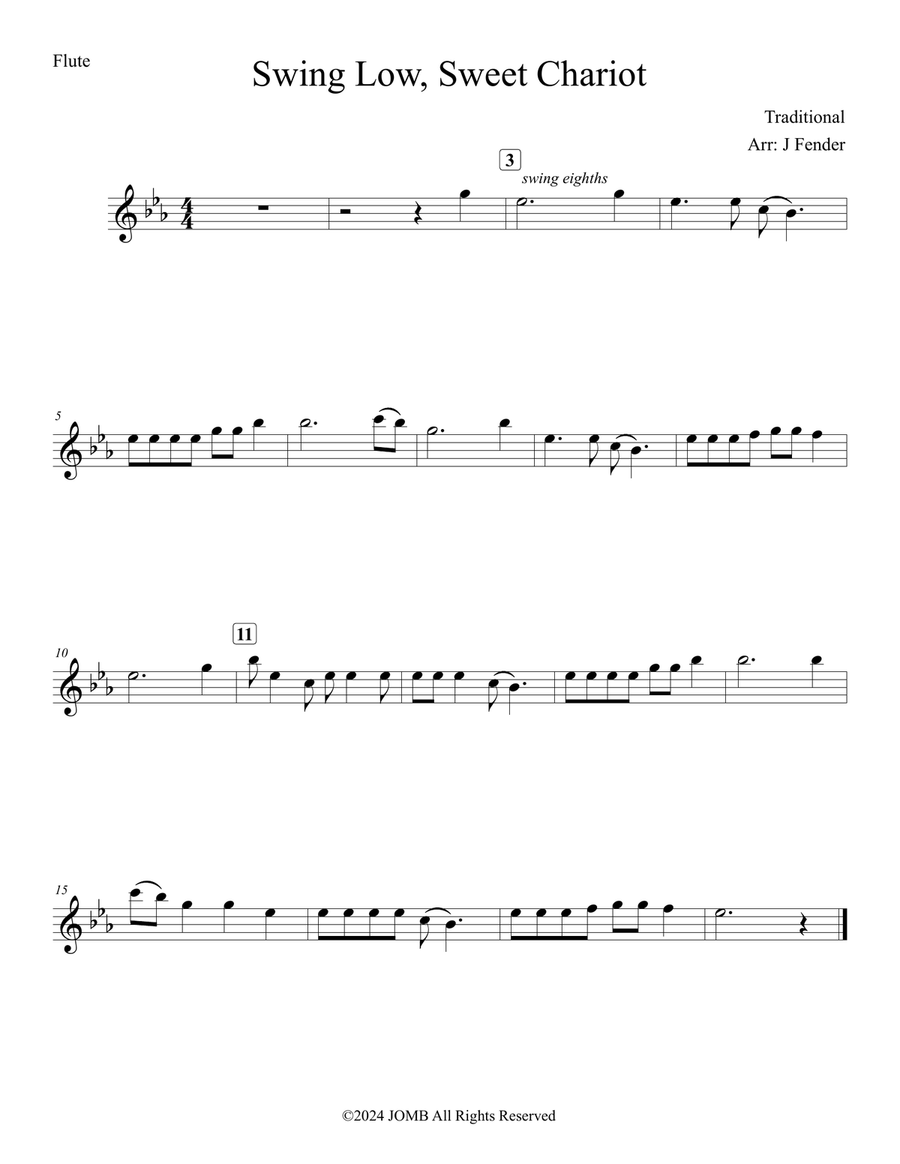 Swing Low Sweet Chariot Swing Low Sweet Chariot Flute scores gallery preview page 1