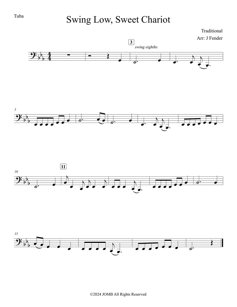 Swing Low Sweet Chariot Swing Low Sweet Chariot Easy Piano scores gallery preview page 1