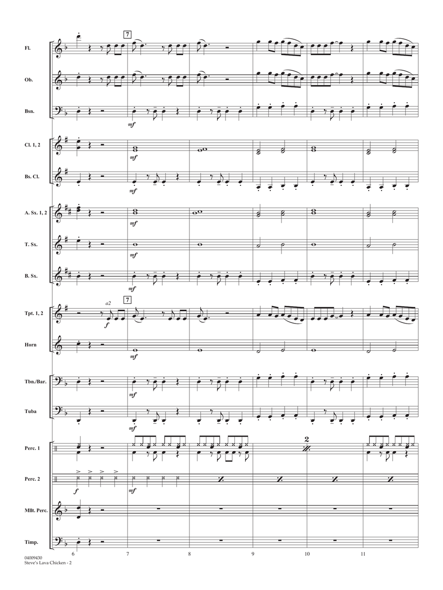 Steve's Lava Chicken (from A Minecraft Movie) - Conductor Score (Full Score) Concert Band scores gallery preview page 2