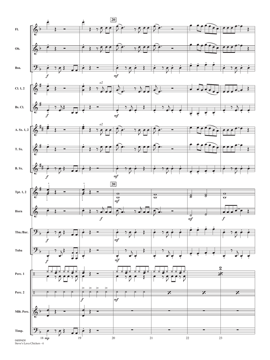 Steve's Lava Chicken (from A Minecraft Movie) - Conductor Score (Full Score) Concert Band scores gallery preview page 4