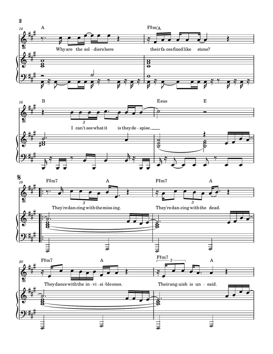 They Dance Alone (Cueca Solo) Piano, Vocal scores gallery preview page 3
