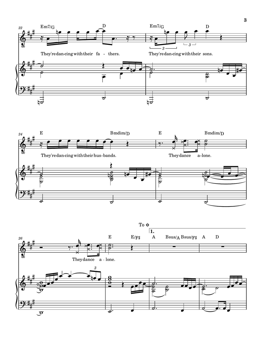 They Dance Alone (Cueca Solo) Piano, Vocal scores gallery preview page 4