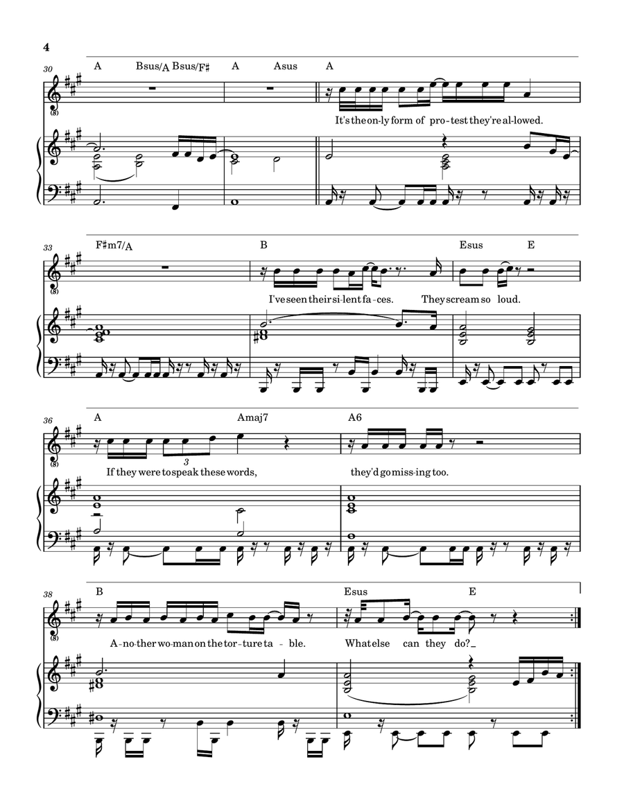 They Dance Alone (Cueca Solo) Piano, Vocal scores gallery preview page 5