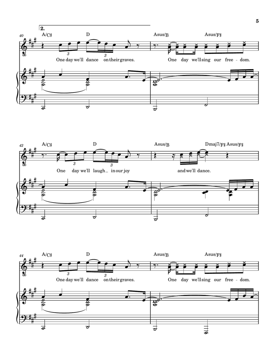 They Dance Alone (Cueca Solo) Piano, Vocal scores gallery preview page 6