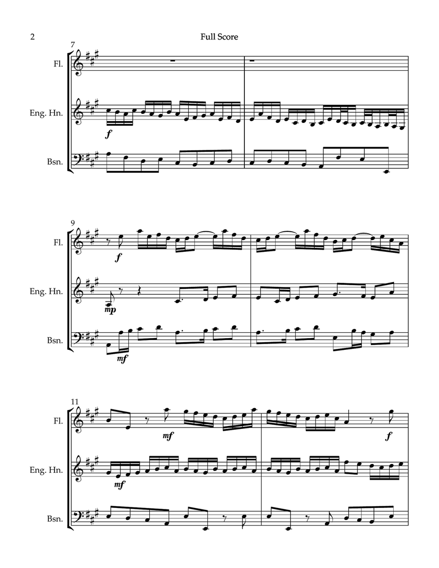 Bach's Sonata BWV 1032 for Woodwind Trio Woodwind Trio scores gallery preview page 2