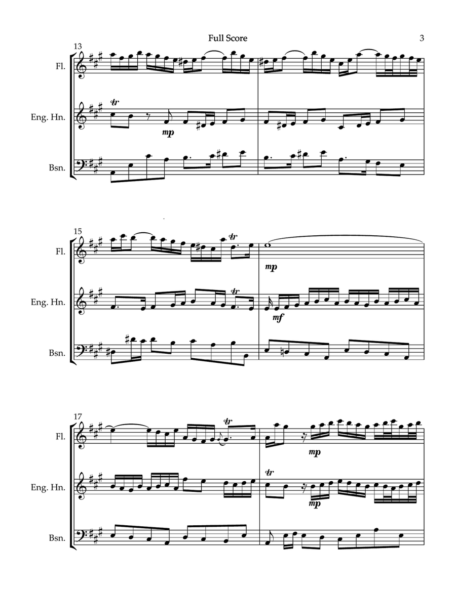 Bach's Sonata BWV 1032 for Woodwind Trio Woodwind Trio scores gallery preview page 3