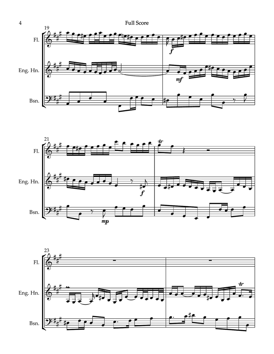 Bach's Sonata BWV 1032 for Woodwind Trio Woodwind Trio scores gallery preview page 4