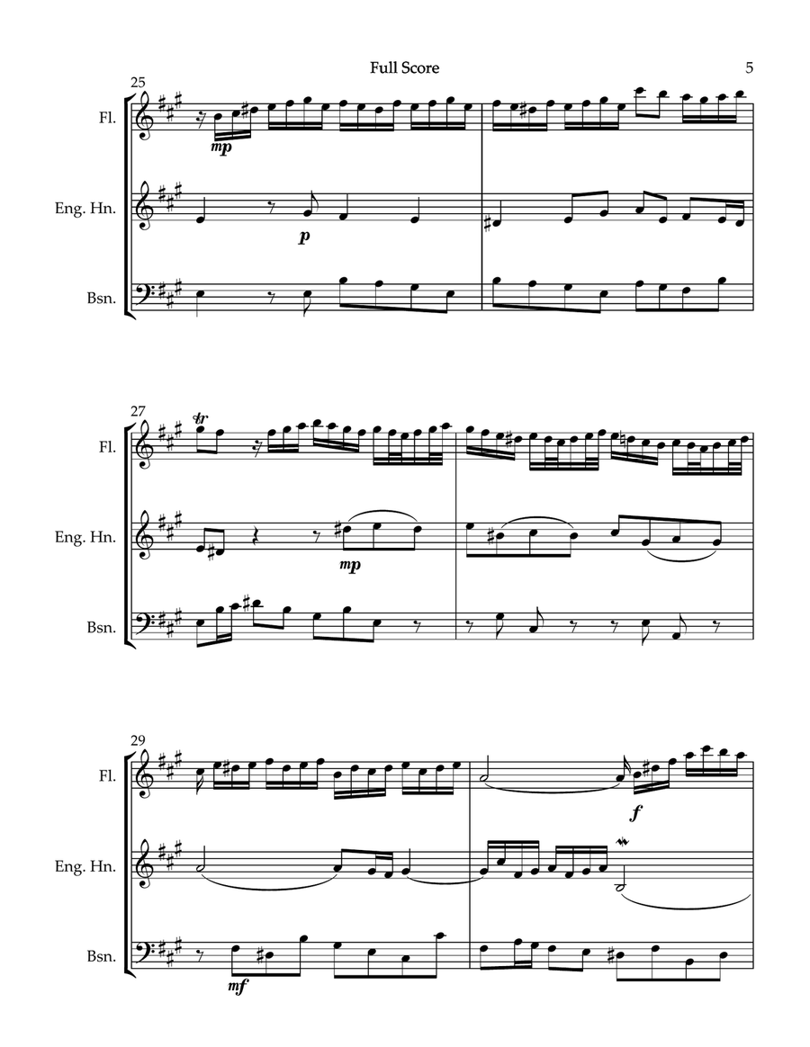 Bach's Sonata BWV 1032 for Woodwind Trio Woodwind Trio scores gallery preview page 5