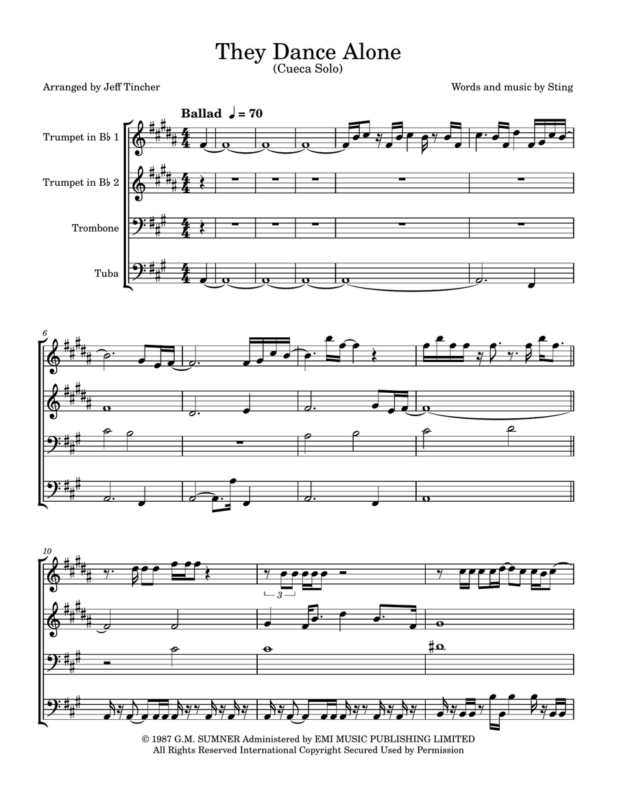 They Dance Alone (Cueca Solo) Brass Quartet scores gallery preview page 2