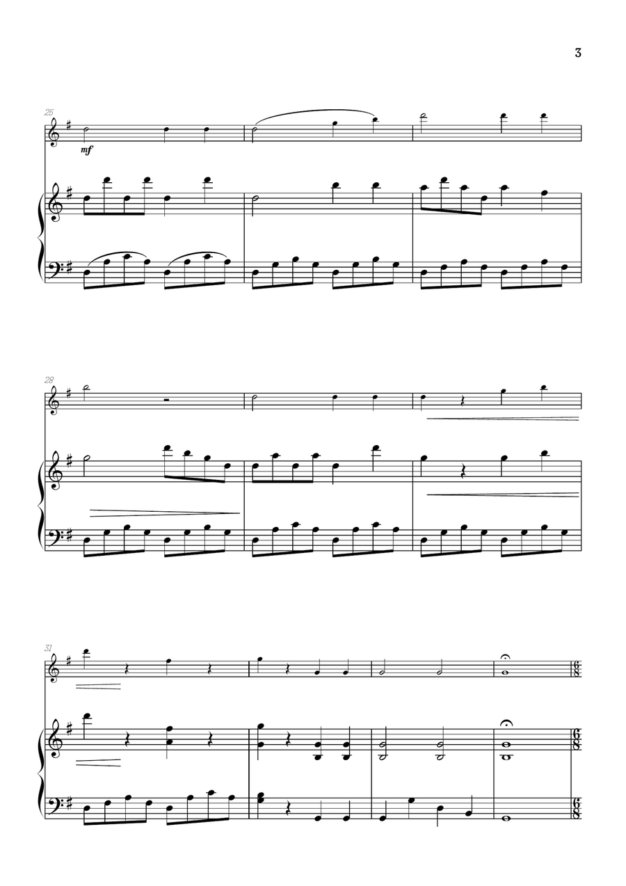 Beethoven: Sonatina in G, Anh. 5 No. 1 | violin sheet music w/ piano accompaniment Violin Solo scores gallery preview page 3