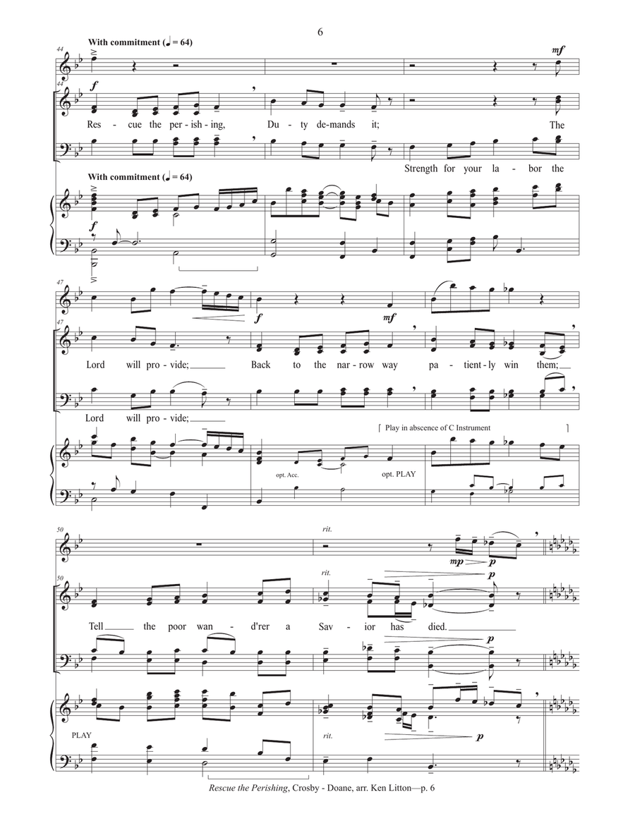 Rescue the Perishing 4-Part scores gallery preview page 6