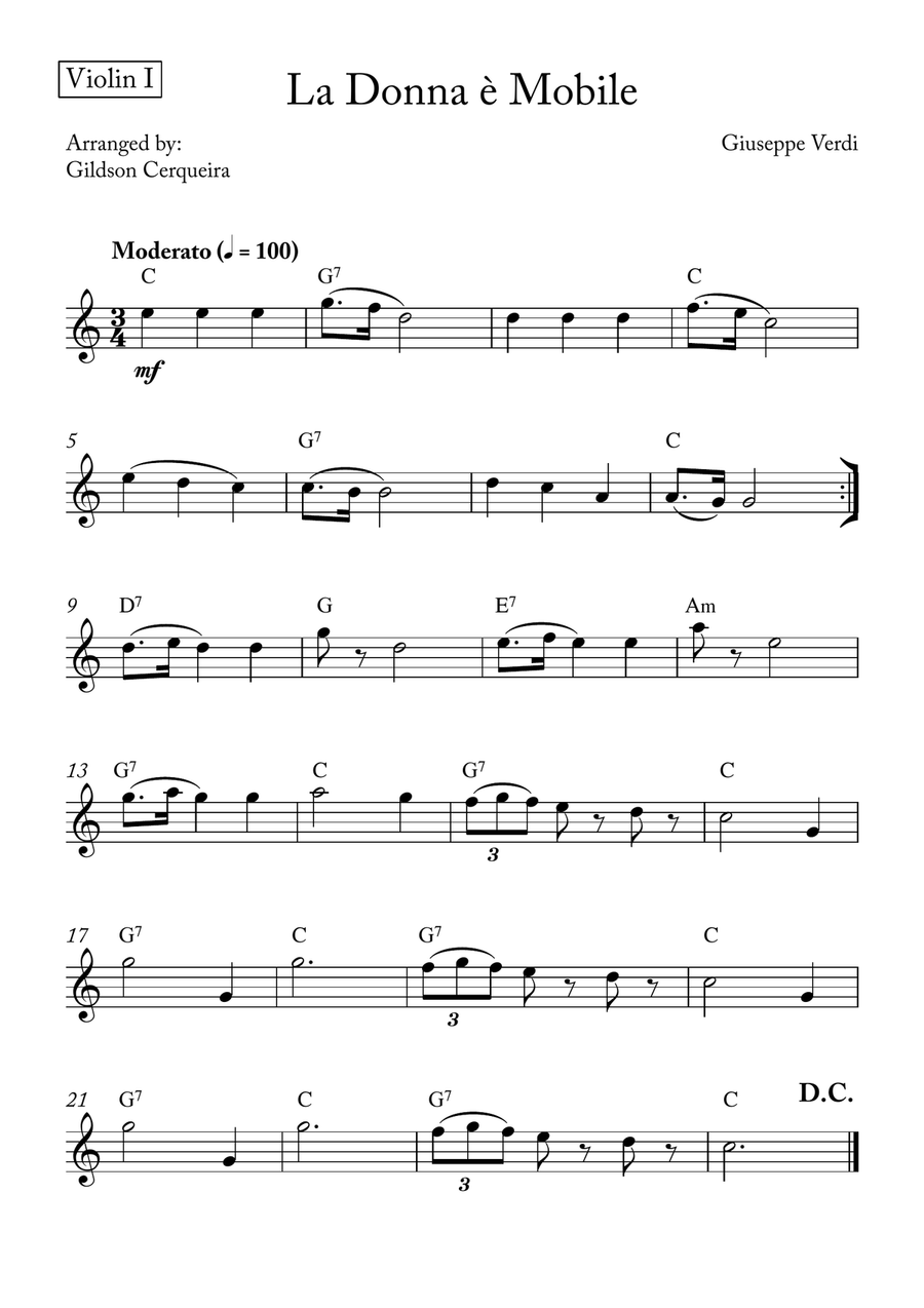 La Donna è Mobile La Donna è Mobile String Orchestra scores gallery preview page 4