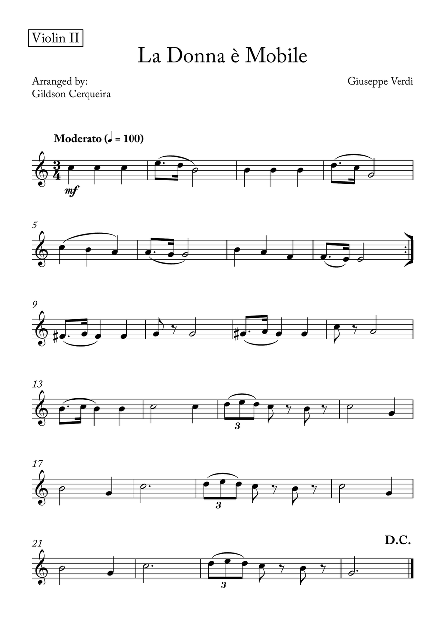 La Donna è Mobile La Donna è Mobile String Orchestra scores gallery preview page 5