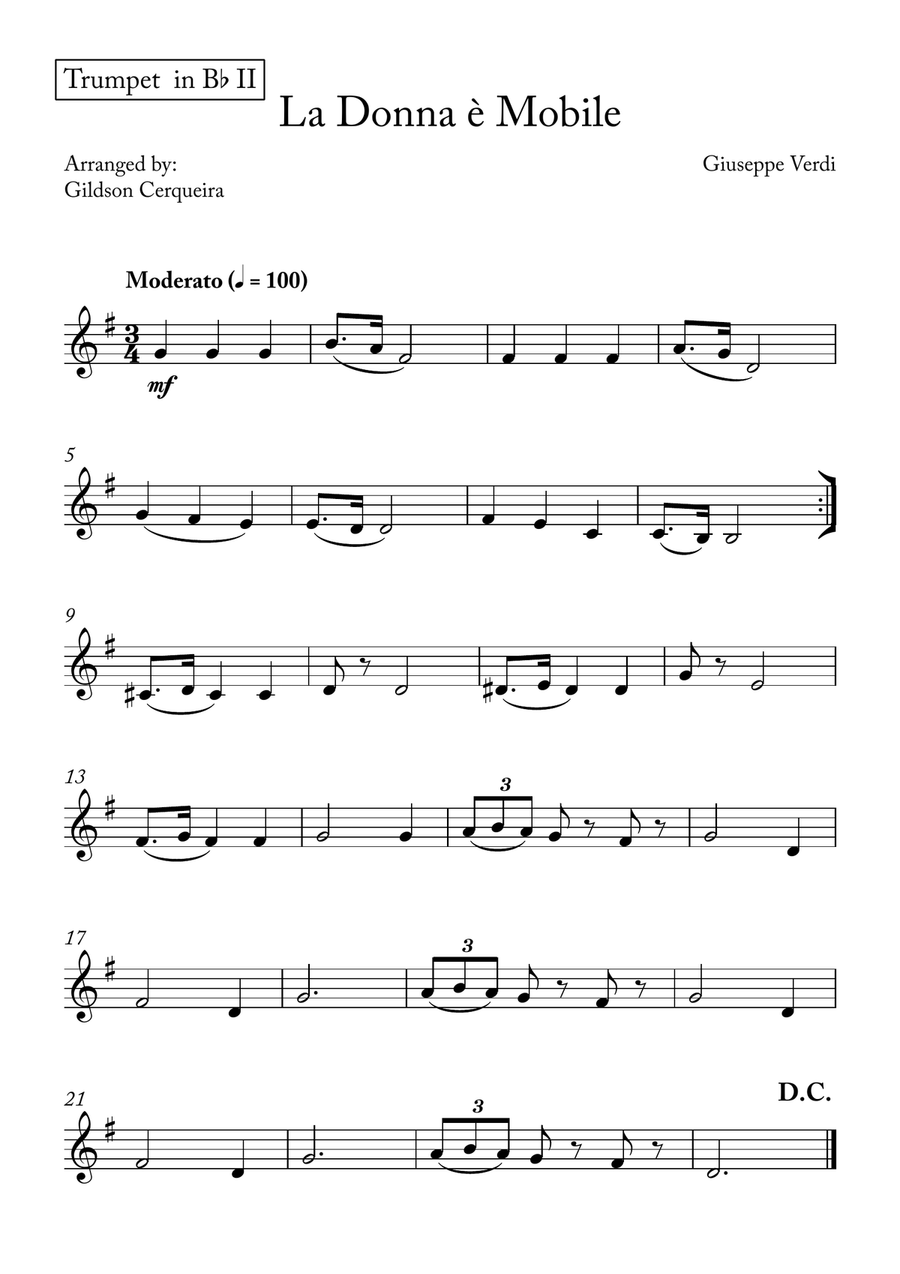 La Donna è Mobile La Donna è Mobile Brass Quintet scores gallery preview page 5