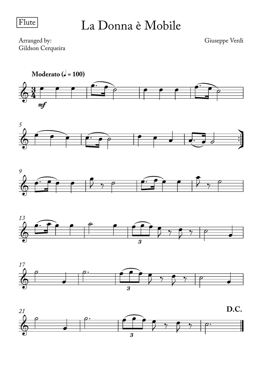 La Donna è Mobile La Donna è Mobile Woodwind Quintet scores gallery preview page 4