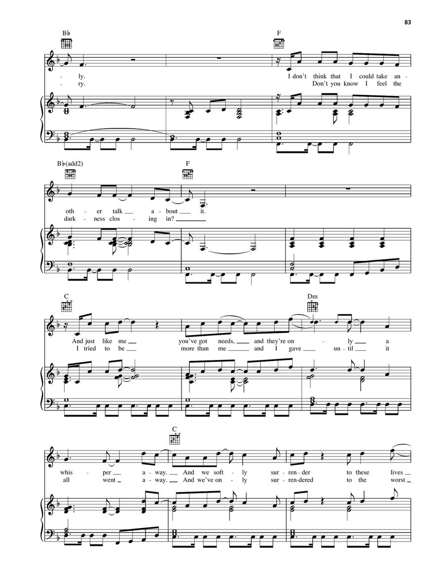 Bed Of Lies Bed Of Lies Piano, Vocal, Guitar scores gallery preview page 3
