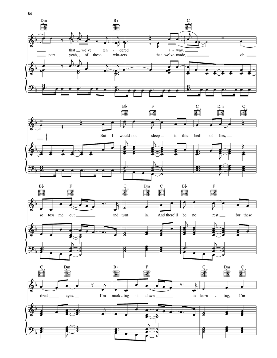 Bed Of Lies Bed Of Lies Piano, Vocal, Guitar scores gallery preview page 4