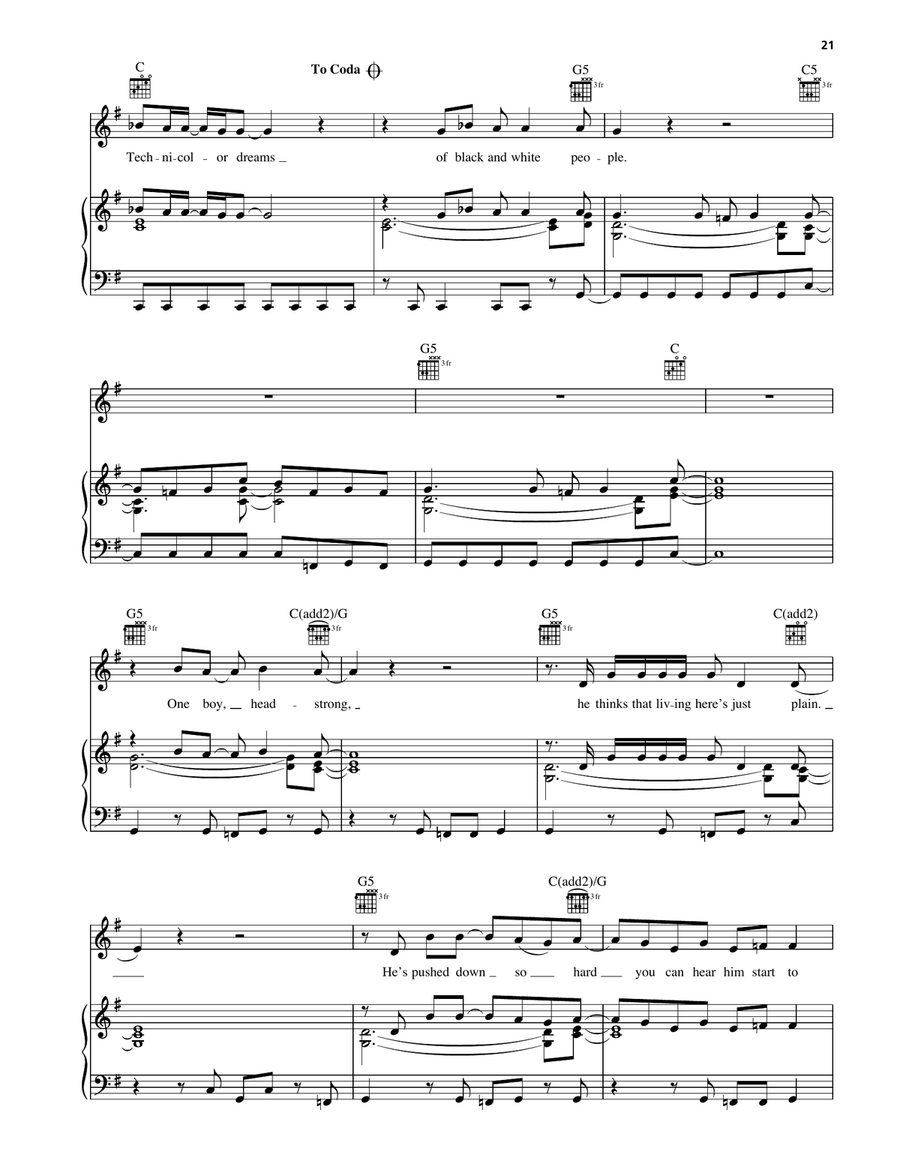 Black & White People Black & White People Piano, Vocal, Guitar scores gallery preview page 4