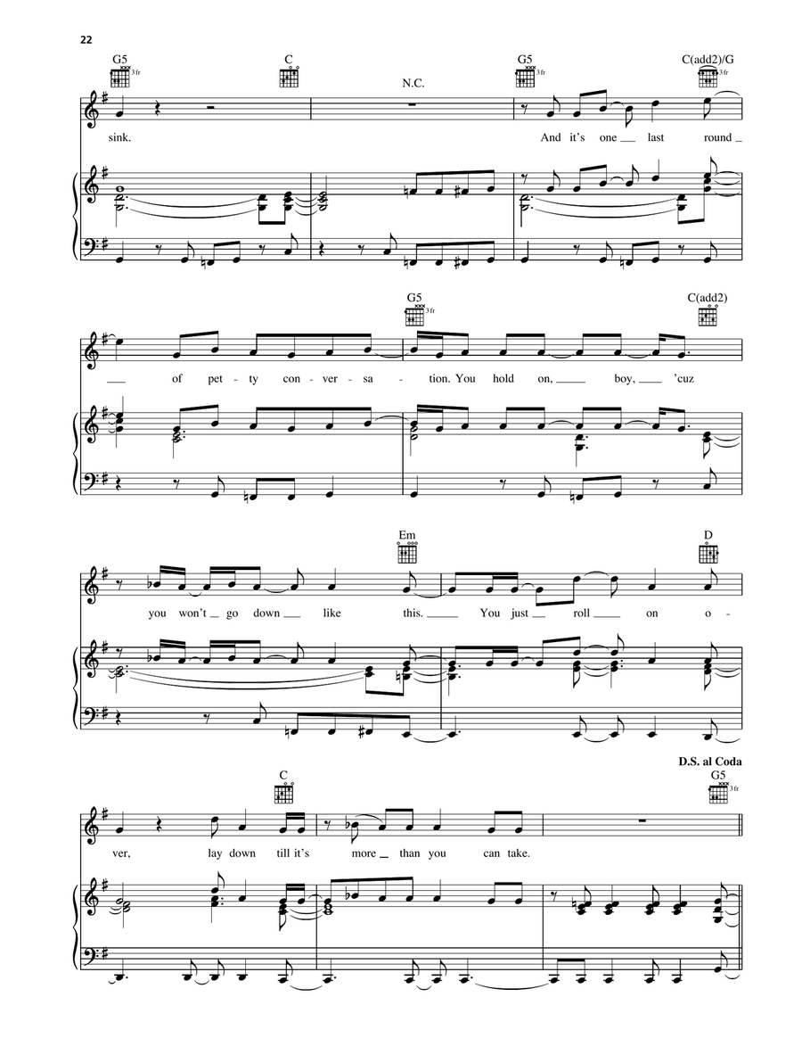 Black & White People Black & White People Piano, Vocal, Guitar scores gallery preview page 5