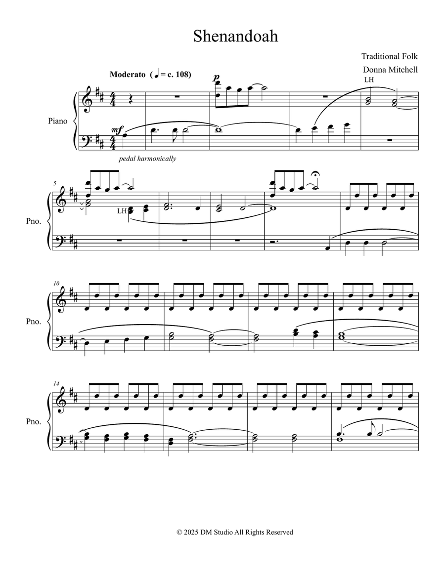Shenandoah Shenandoah Piano Solo scores gallery preview page 2