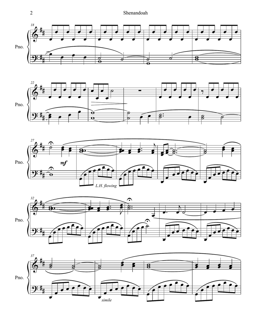 Shenandoah Shenandoah Piano Solo scores gallery preview page 3