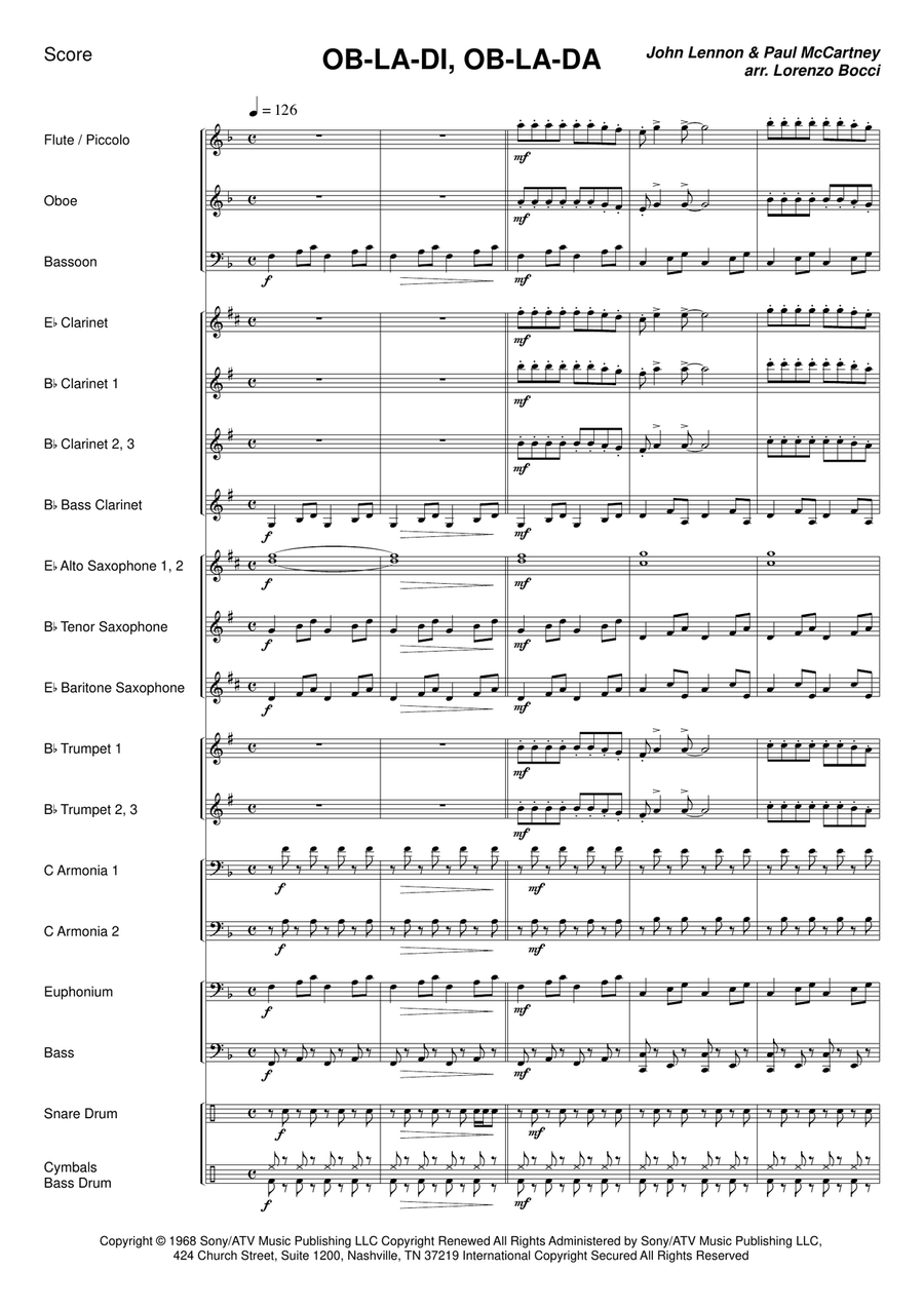 Ob-La-Di, Ob-La-Da Concert Band scores gallery preview page 3