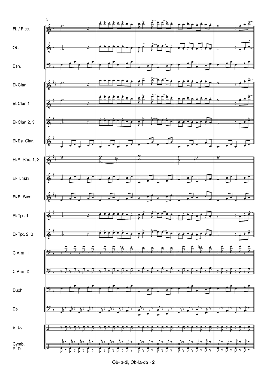 Ob-La-Di, Ob-La-Da Concert Band scores gallery preview page 4