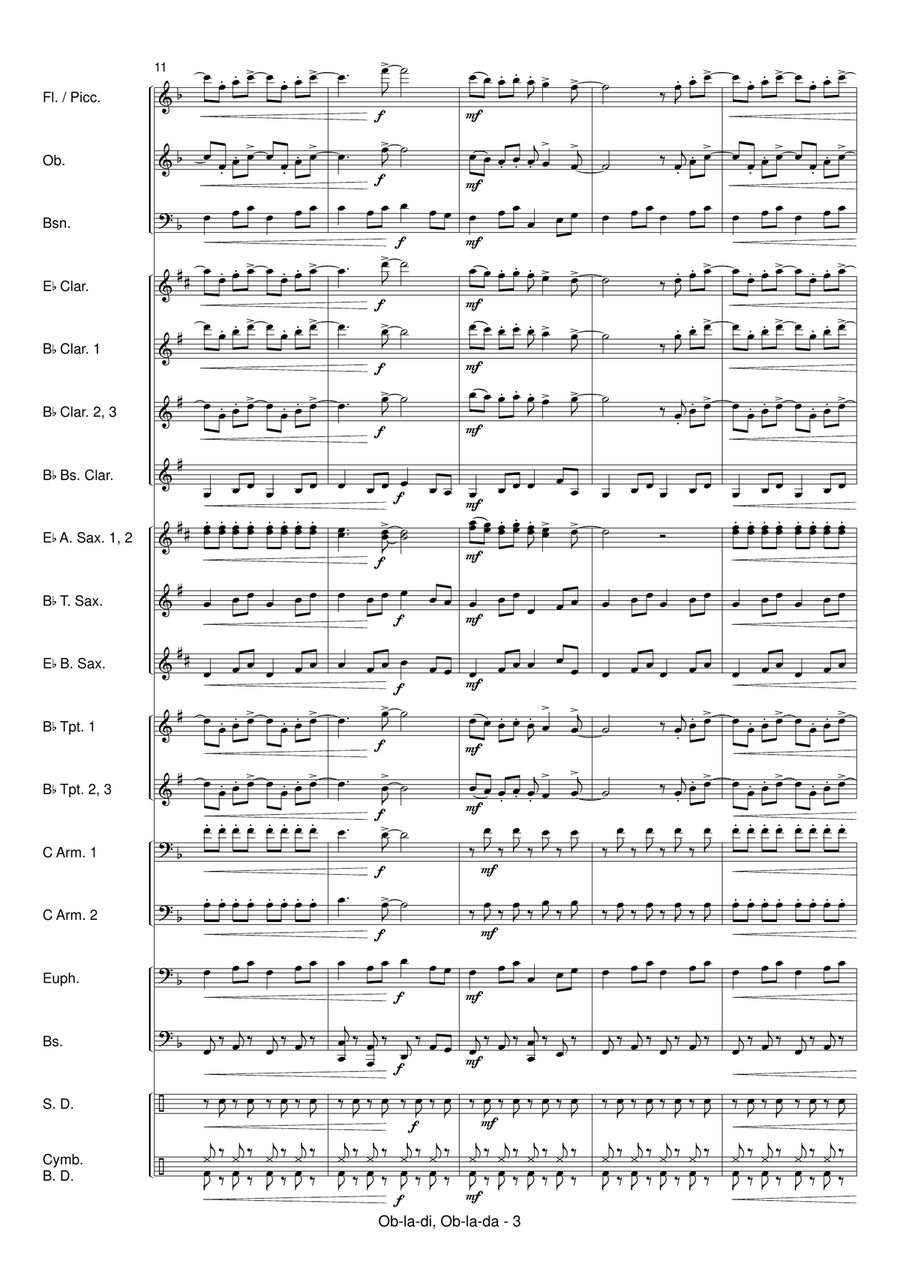 Ob-La-Di, Ob-La-Da Concert Band scores gallery preview page 5