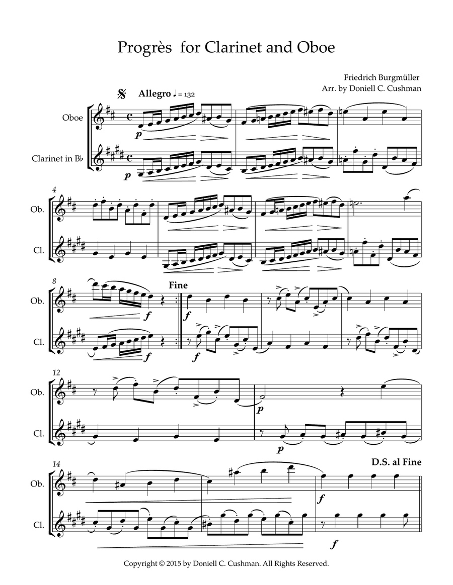 Progres - Clarinet and Oboe Woodwind Duet scores gallery preview page 3