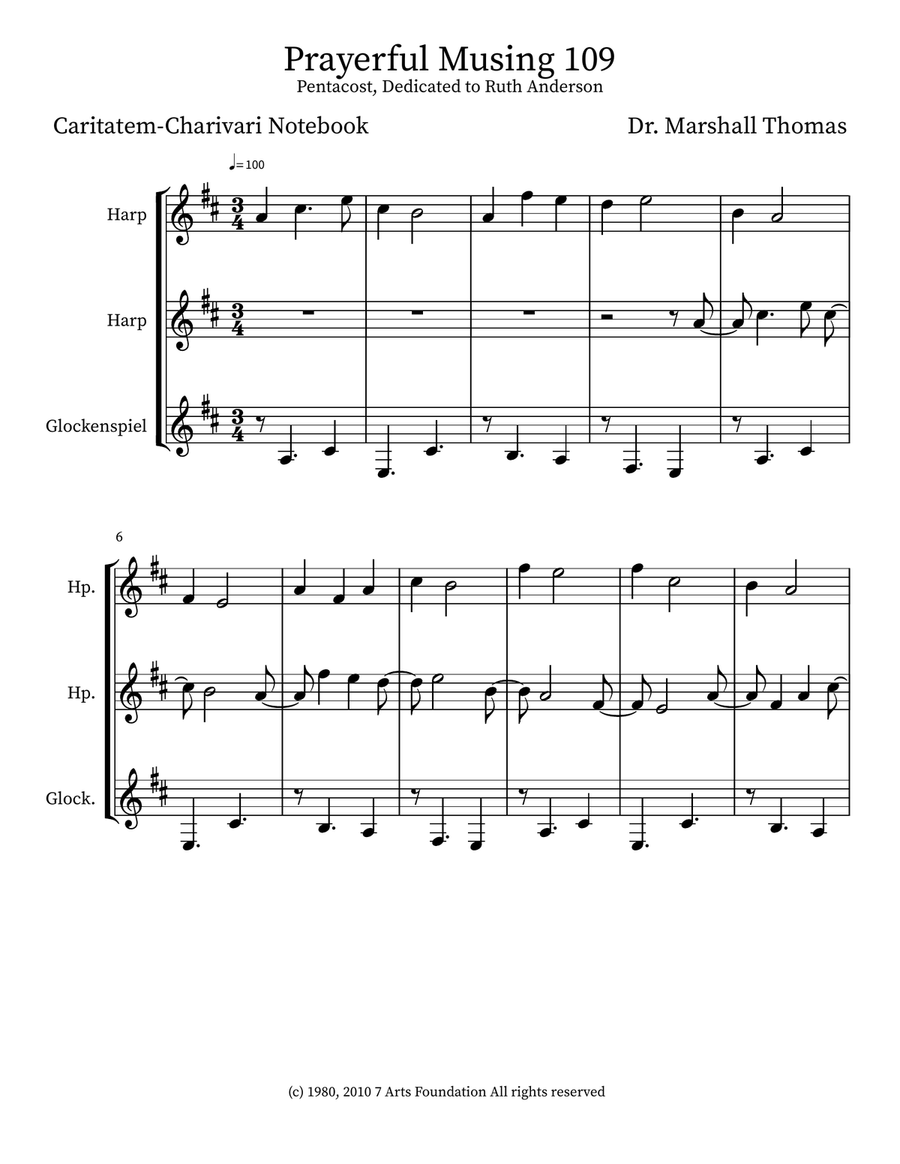 Prayerful Musing 109 Prayerful Musing 109 Small Ensemble scores gallery preview page 1