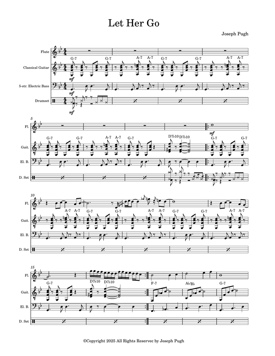 Let Her Go Let Her Go Jazz Ensemble scores gallery preview page 1