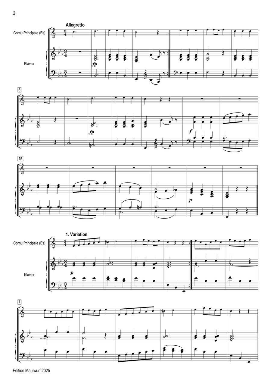 Variations for horn Variations for horn Piano scores gallery preview page 4