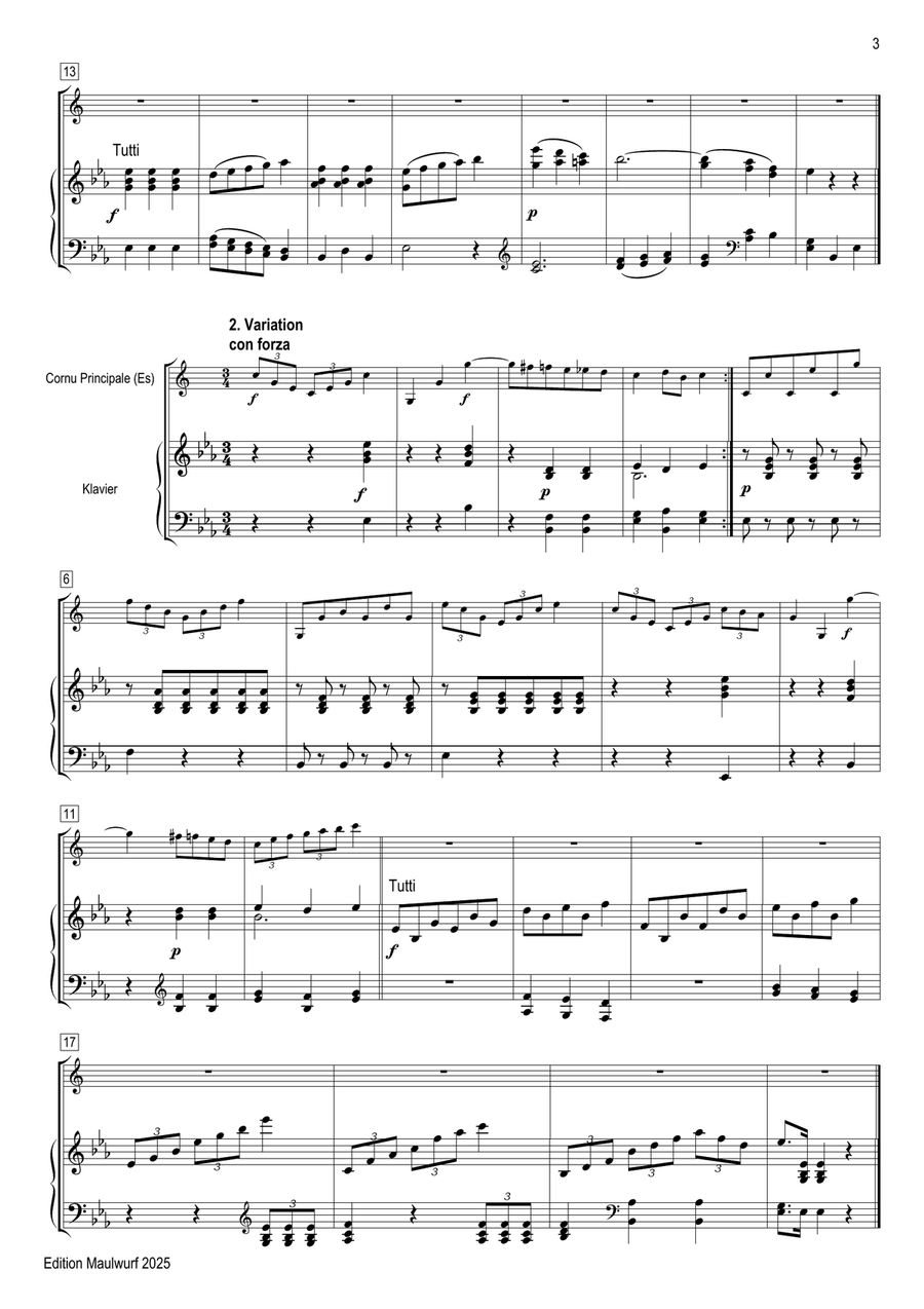 Variations for horn Variations for horn Piano scores gallery preview page 5