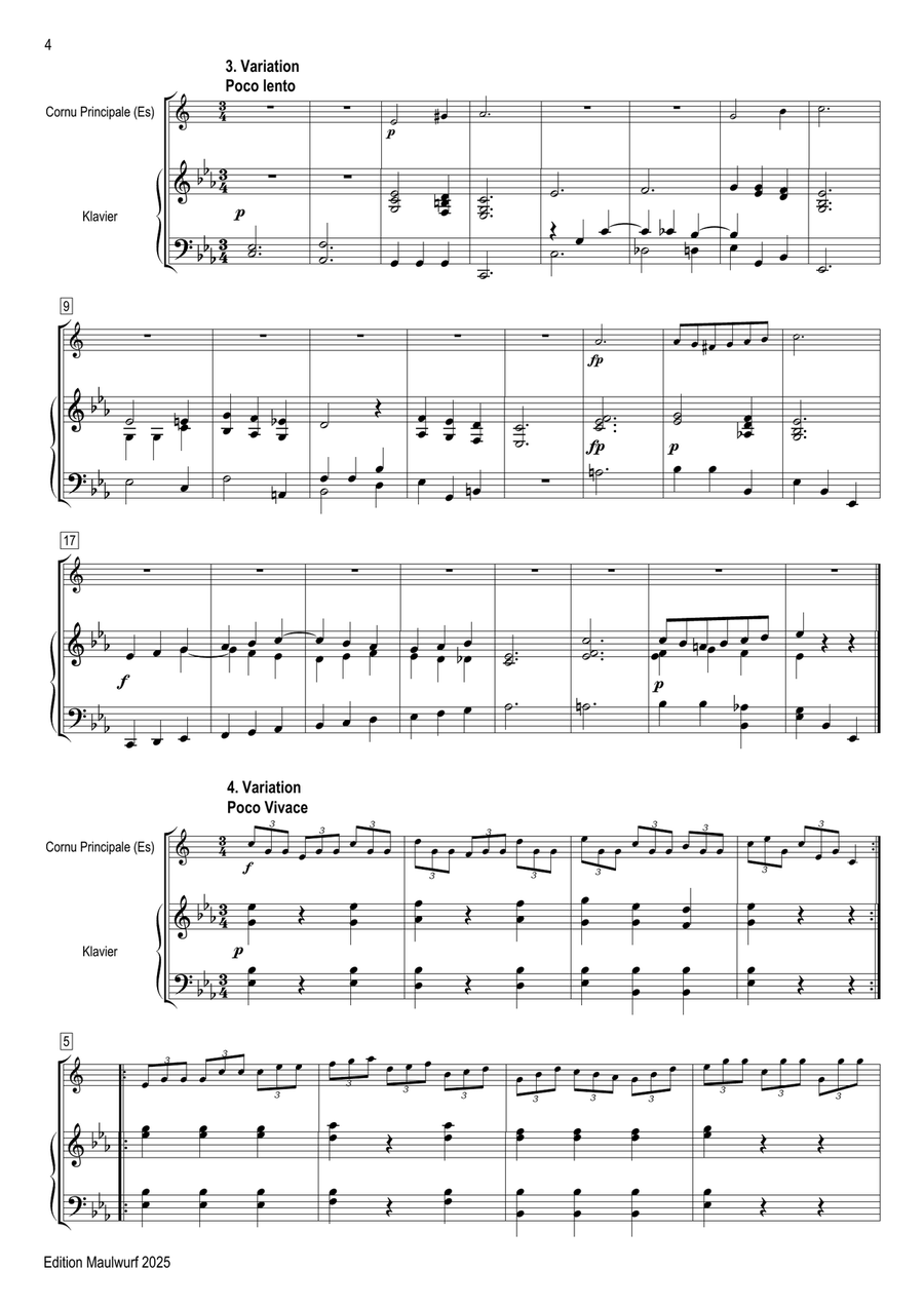 Variations for horn Variations for horn Piano scores gallery preview page 6