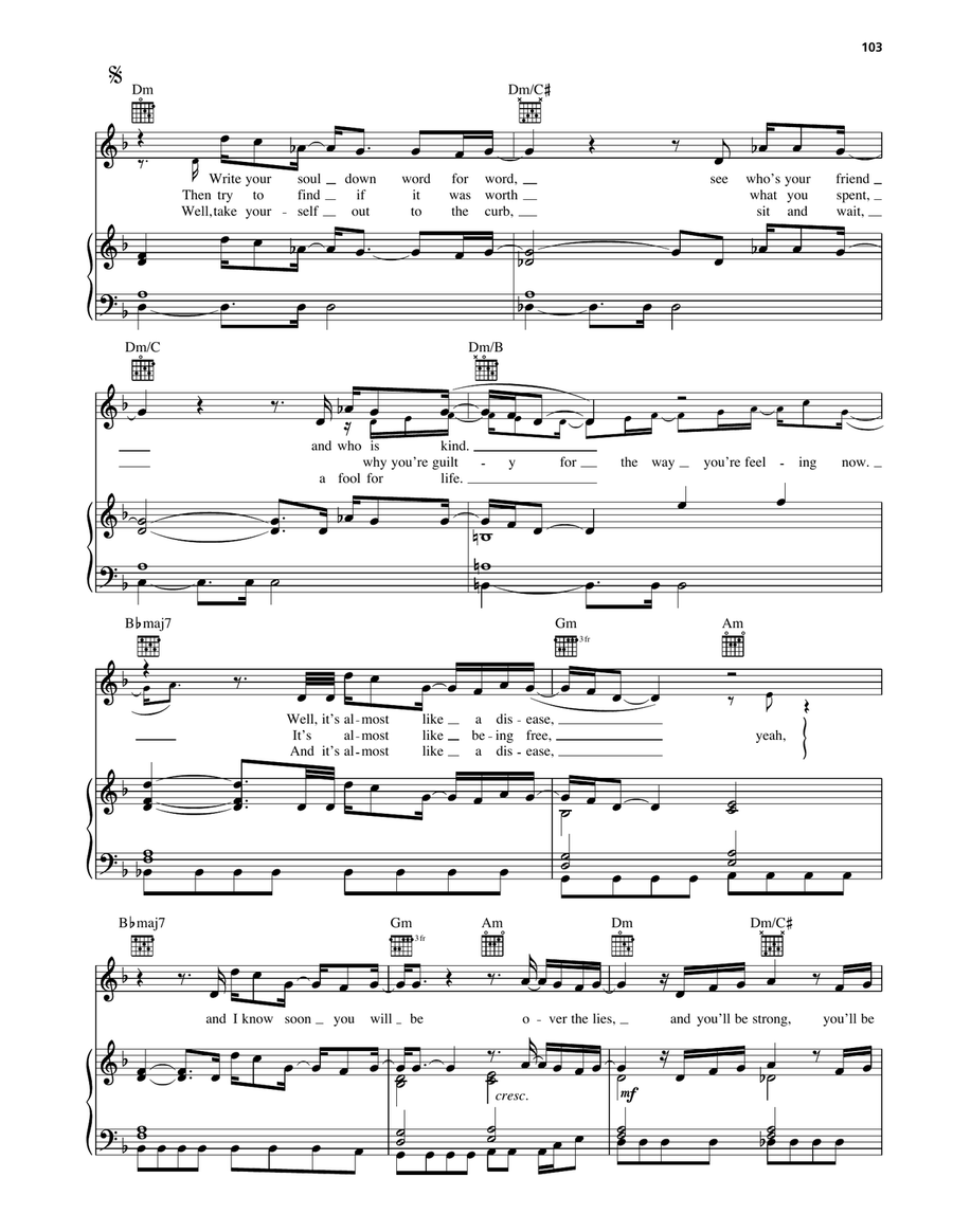 You Won't Be Mine You Won't Be Mine Piano, Vocal, Guitar scores gallery preview page 2