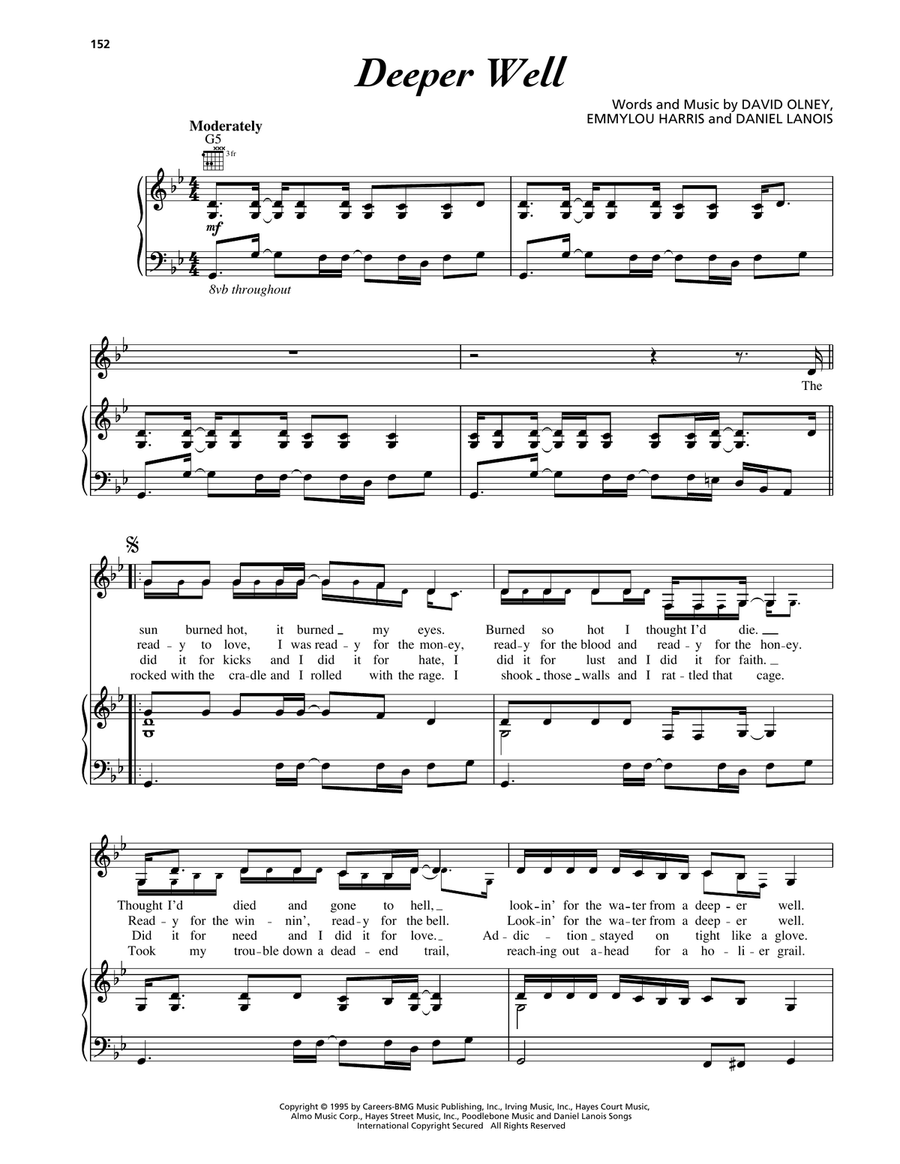 Deeper Well Deeper Well Piano, Vocal, Guitar scores gallery preview page 1