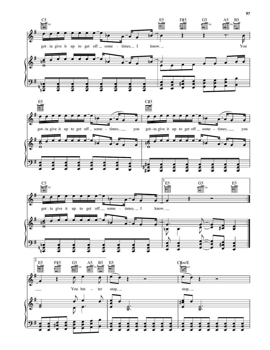 Stop Stop Piano, Vocal, Guitar scores gallery preview page 3