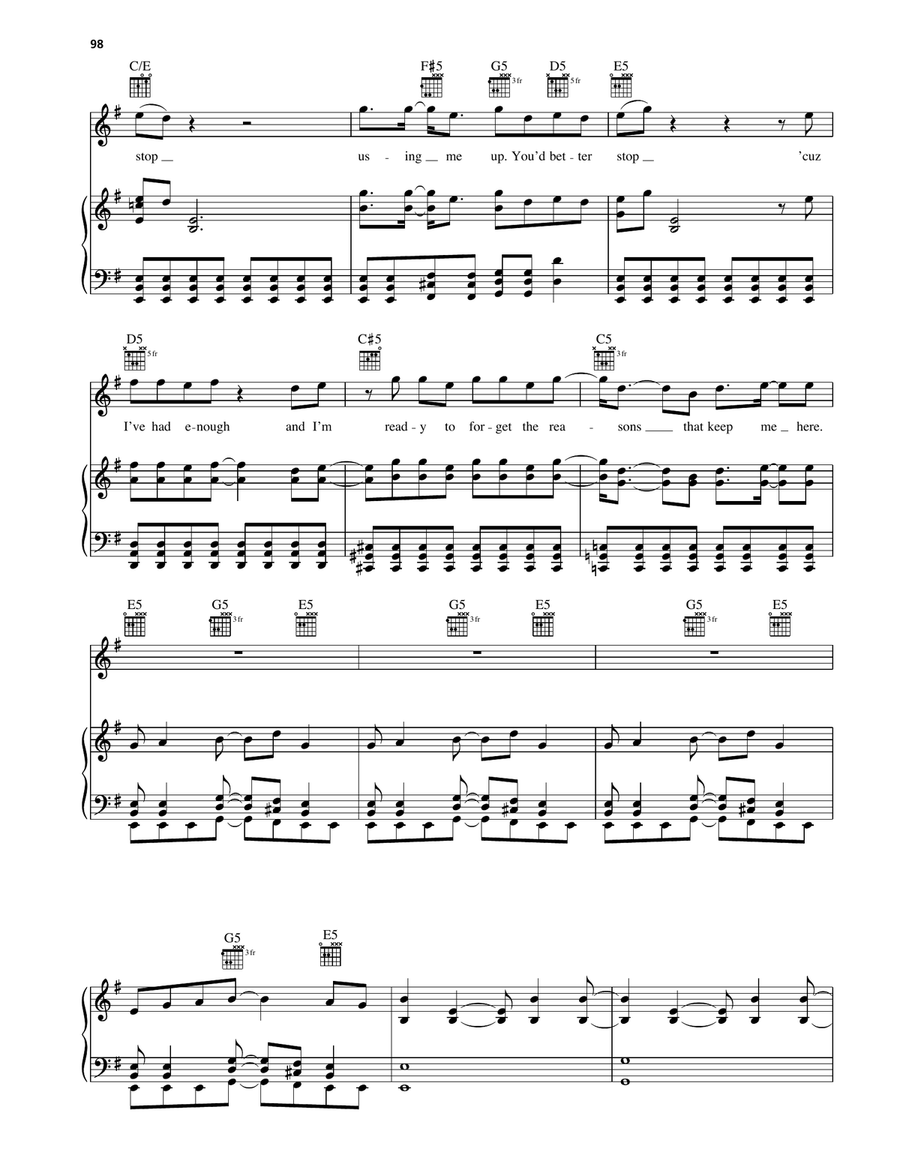 Stop Stop Piano, Vocal, Guitar scores gallery preview page 4