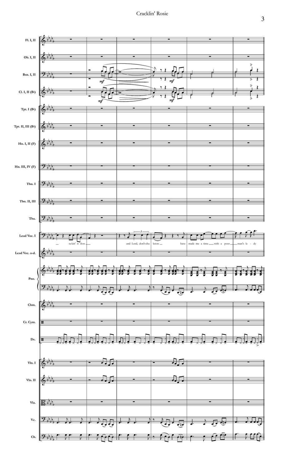 Cracklin' Rosie Full Orchestra scores gallery preview page 3