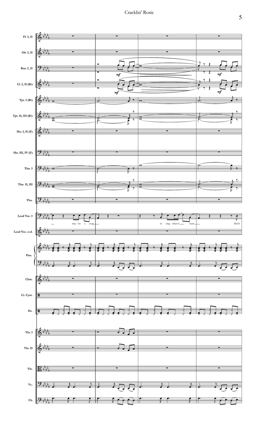 Cracklin' Rosie Full Orchestra scores gallery preview page 5