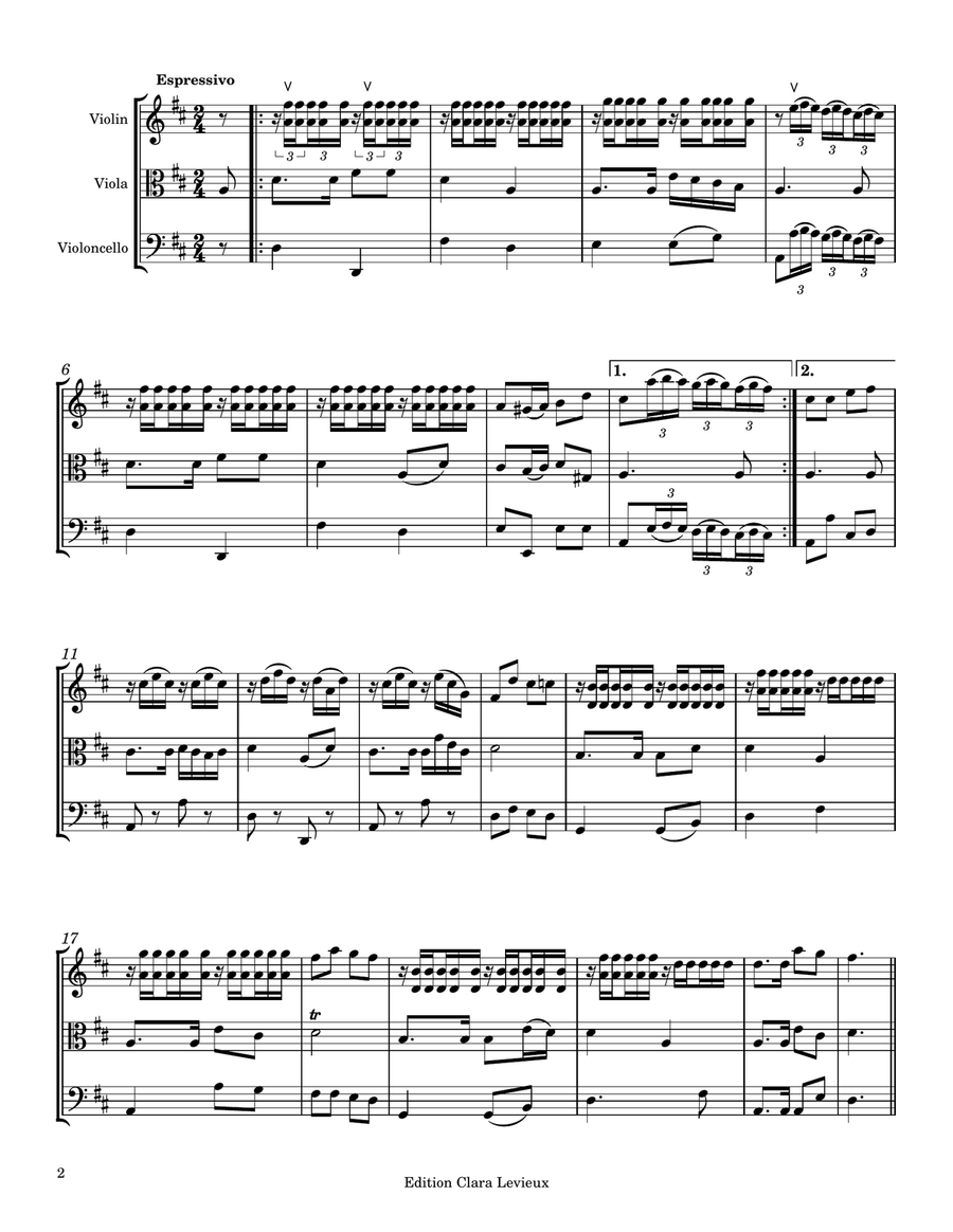 F. Schubert: Theme and Variations from the Trout Quintet for String Trio String Trio scores gallery preview page 3