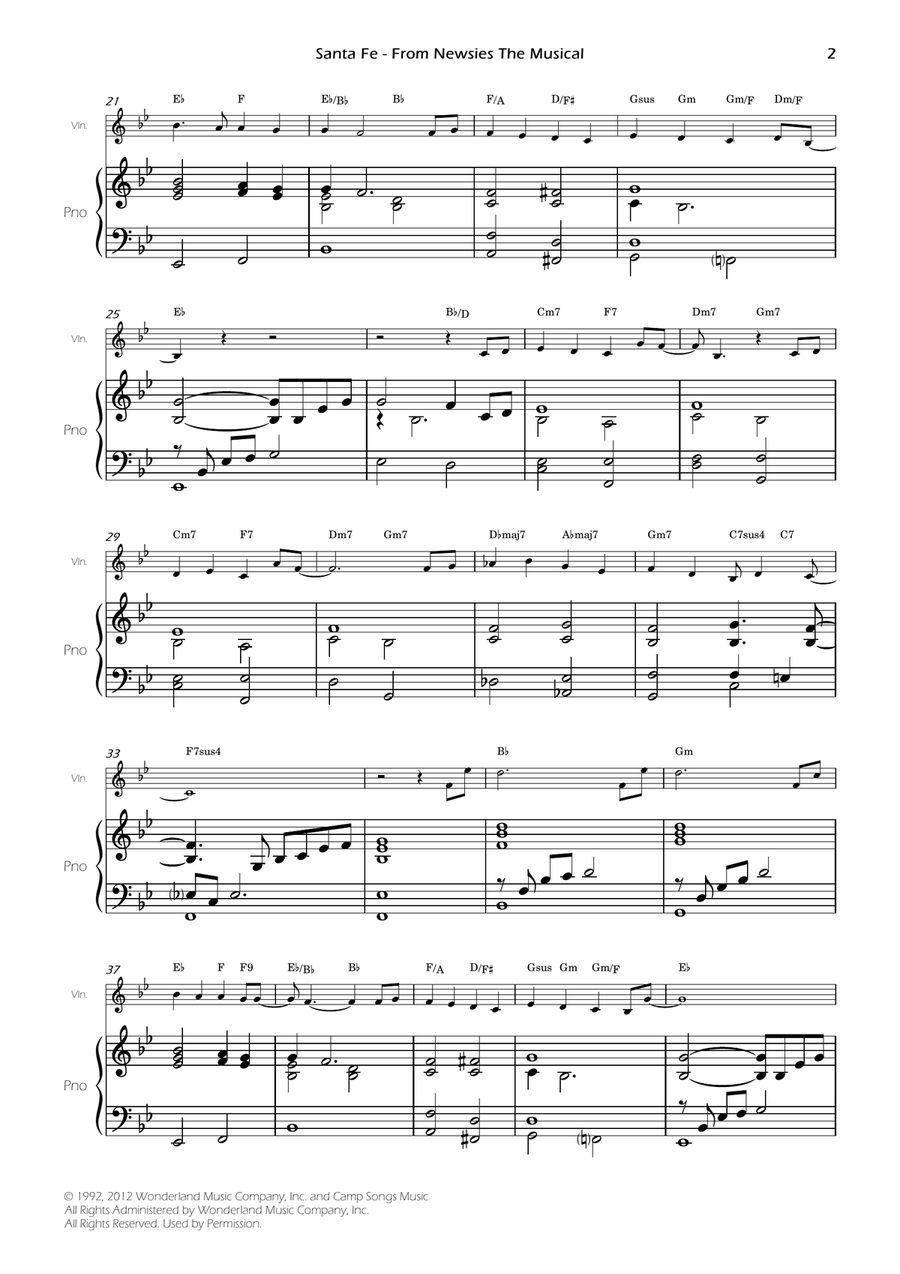 Santa Fe Santa Fe Violin Solo scores gallery preview page 4