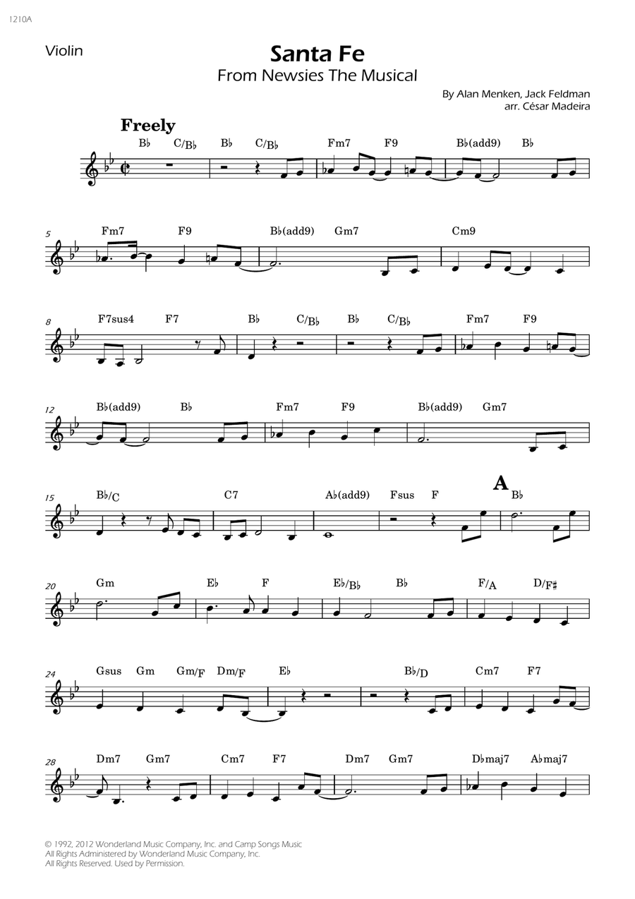 Santa Fe Santa Fe Violin Solo scores gallery preview page 1