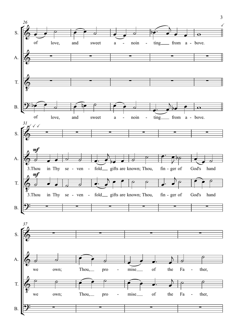 Come, Holy Spirit, Op. 297 (SATB Choir) by Vidas Pinkevicius 4-Part scores gallery preview page 3