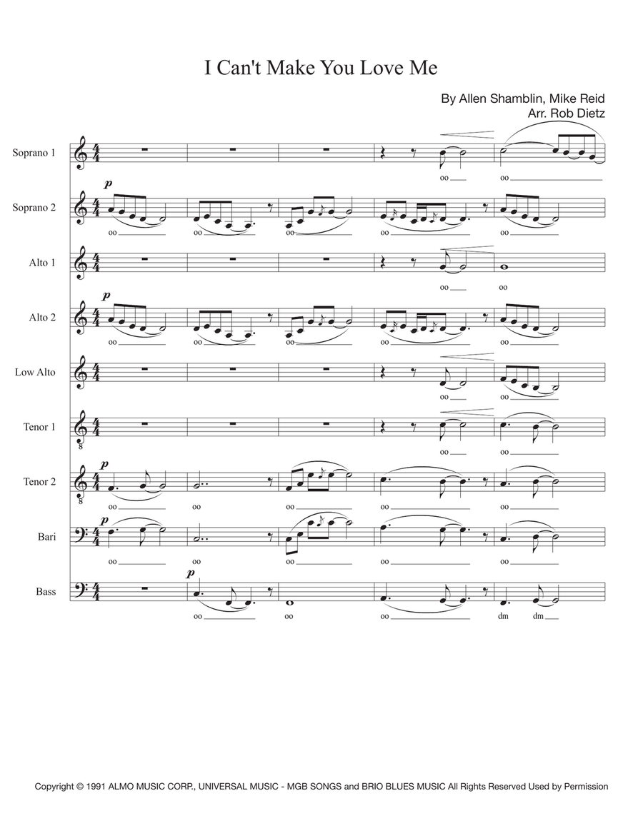 I Can't Make You Love Me I Can't Make You Love Me Divisi scores gallery preview page 1
