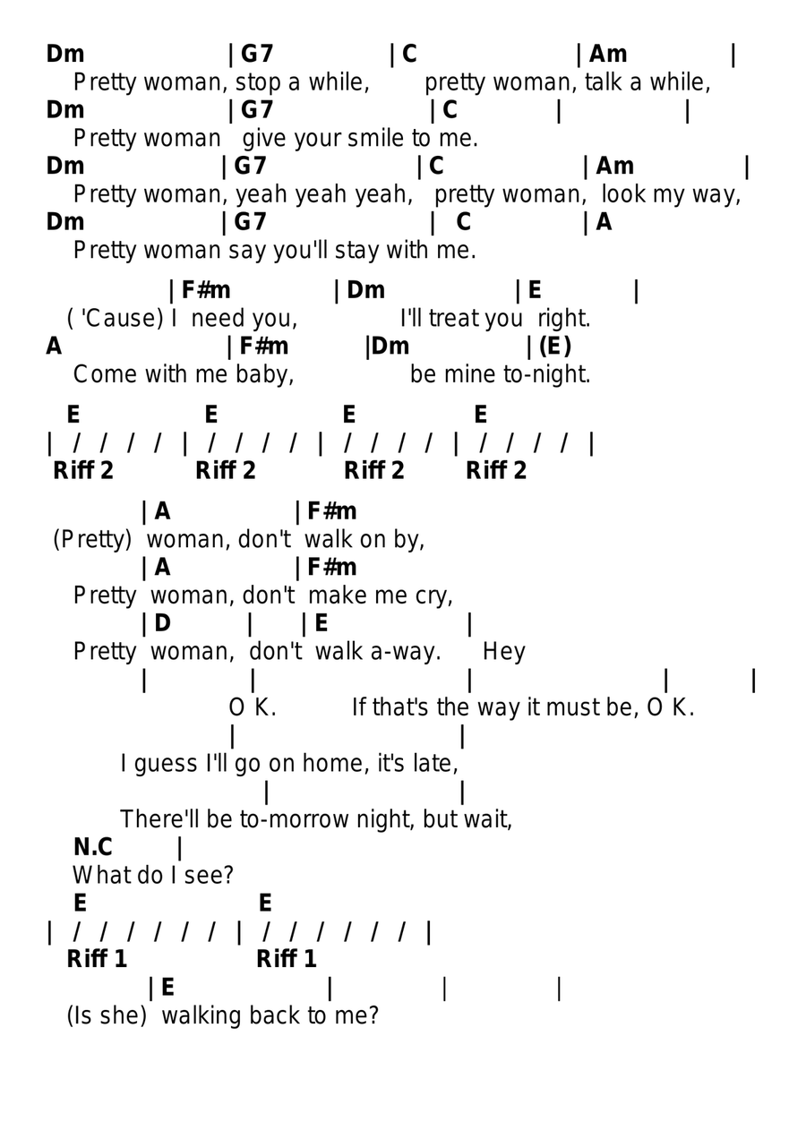 Oh, Pretty Woman Oh, Pretty Woman Acoustic Guitar scores gallery preview page 2