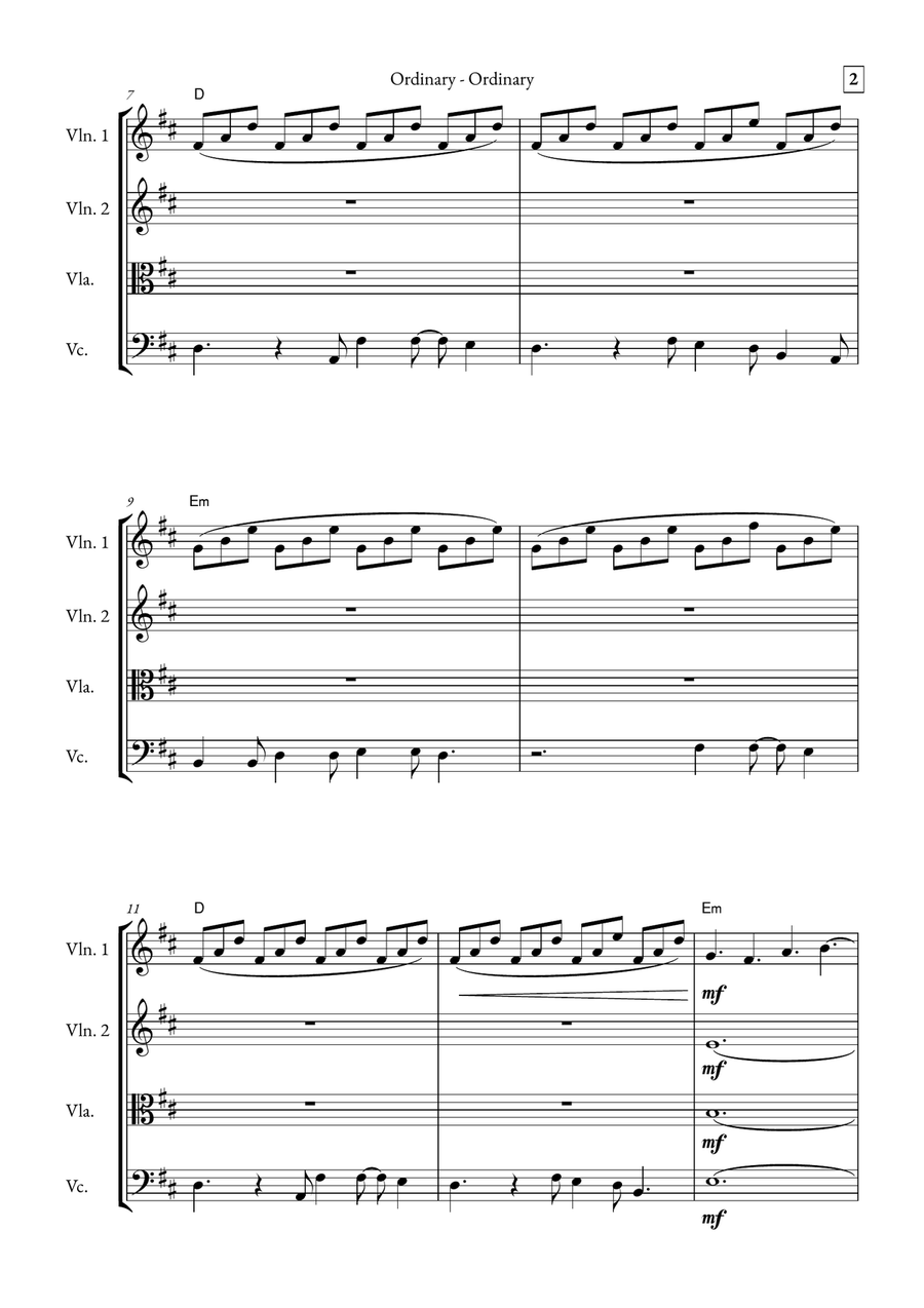 Ordinary String Quartet scores gallery preview page 2