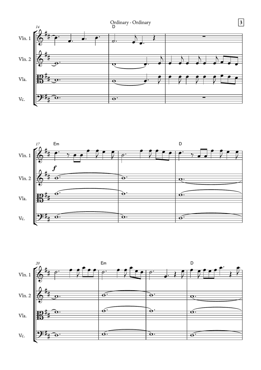Ordinary String Quartet scores gallery preview page 3