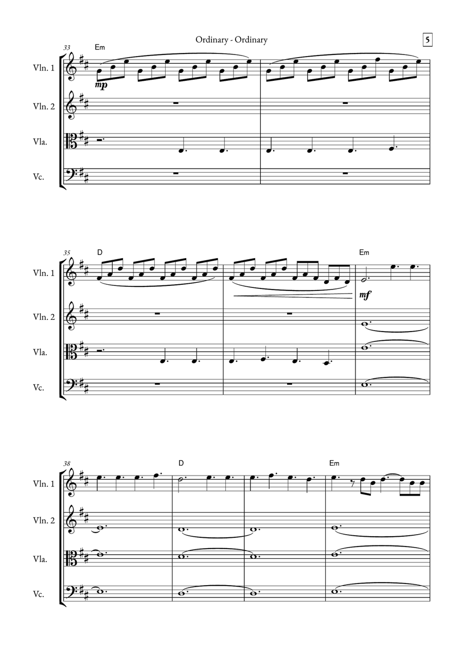 Ordinary String Quartet scores gallery preview page 5
