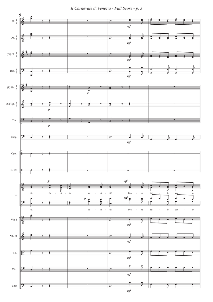 Carnevale di Venezia (with Choir) Choir scores gallery preview page 3